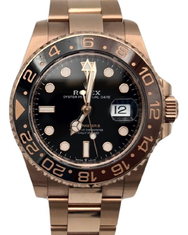 2023 Rolex GMT-Master II "Rootbeer" 40MM Black Dial Rose Gold Oyster Bracelet (126715CHNR)