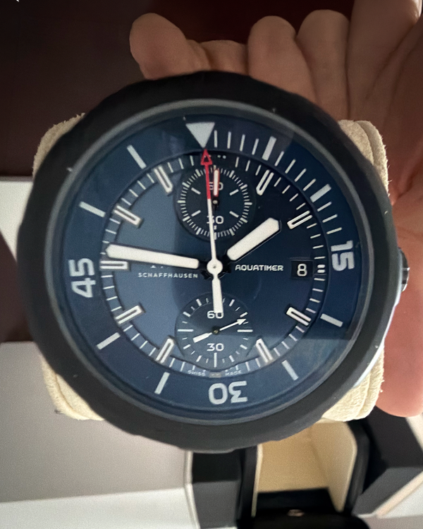 2020 IWC Schaffhausen Aquatimer Chronograph "Laureaus Sport Foundation" L. E. 45MM Blue Dial Rubber Strap (IW379507)