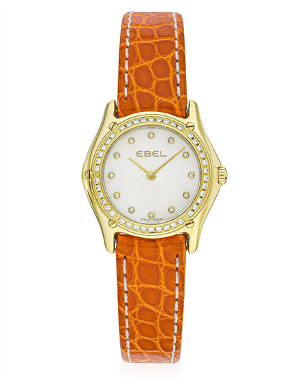 Ebel 1911 25MM Quartz Mother of Pearl Aftermarket Leather Strap (E8256F2S)