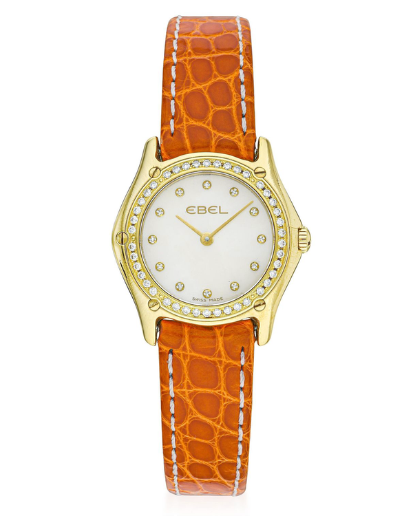 Ebel 1911 25MM Quartz Mother of Pearl Aftermarket Leather Strap (E8256F2S)