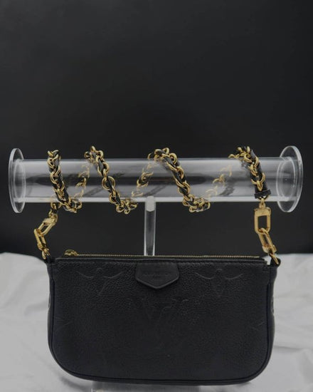 Louis Vuitton Multi Pochette Crossbody Giant Monogram Empreinte Noir Leather Gold-Tone Hardware (Multi Pochette)