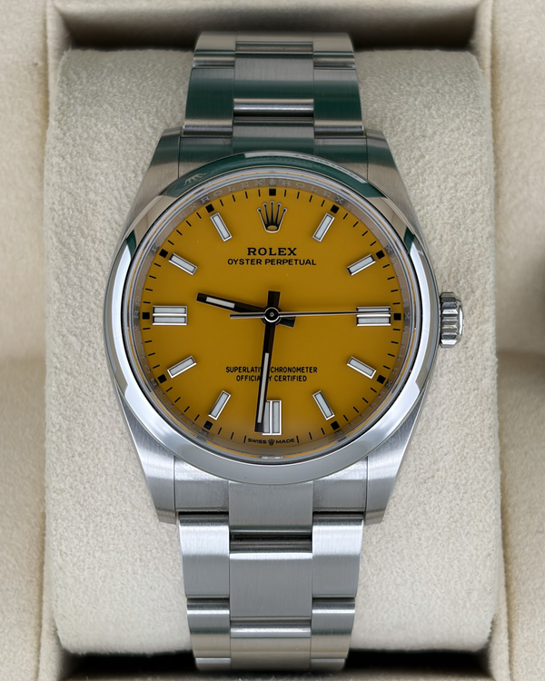 2021 Rolex Oyster Perpetual 36MM Yellow Dial Oyster Bracelet (126000)