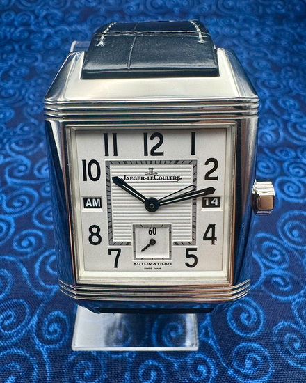 Jaeger-LeCoultre Reverso Squadra Hometime 35MM White Dial Leather Strap (230.8.77)