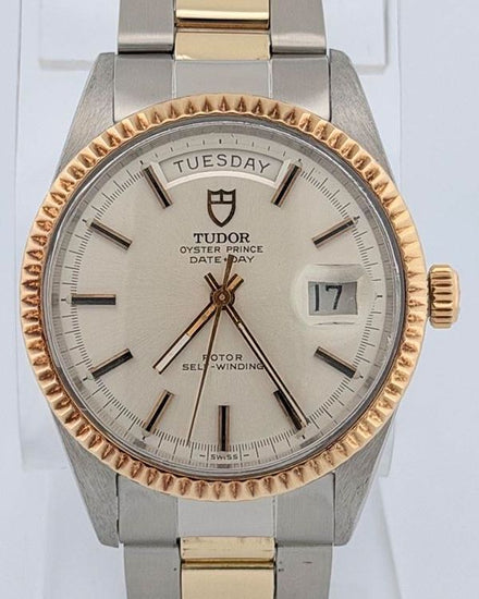 No Reserve - Tudor Prince Date Day 38MM Silver Dial Two-Tone Bracelet (7019/3)