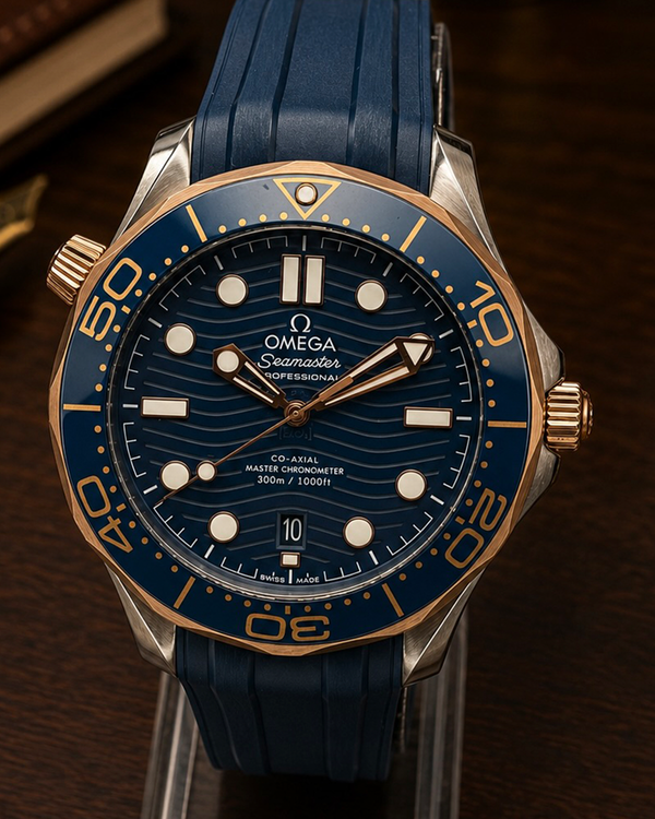 No Reserve - 2023 Omega Seamaster Diver 300M 42MM Blue Dial Rubber Strap (210.22.42.20.03.002)