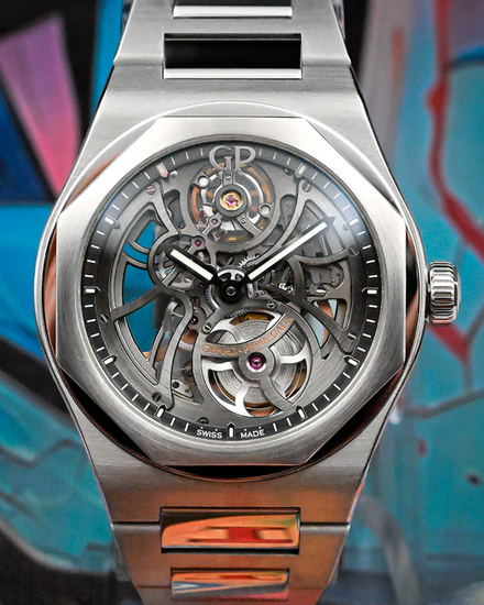 2022 Girard Perregaux Laureato 42MM Skeleton Dial Steel Bracelet (81015-11-001-11A)