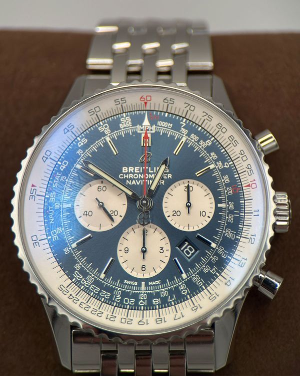 Breitling Navitimer B01 Chronograph 46MM Blue Dial Steel Bracelet (AB0127)
