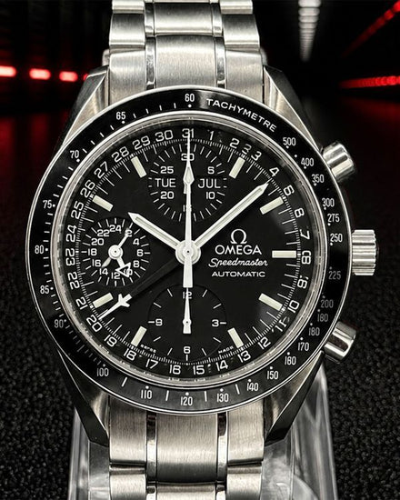 No Reserve - Omega Speedmaster Day-Date 39MM Black Dial Steel Bracelet (3520.50.00)