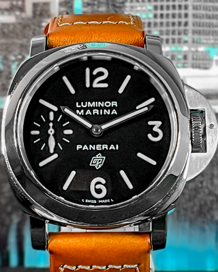 2006 Panerai Luminor Marina Base Logo 44MM Black Dial Leather Strap (PAM00005)