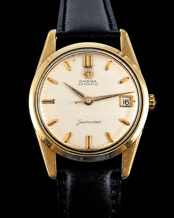 No Reserve - 1960 Omega Seamaster Automatic Vintage 33MM Off White Dial Aftermarket Leather Strap (14701.3SC)