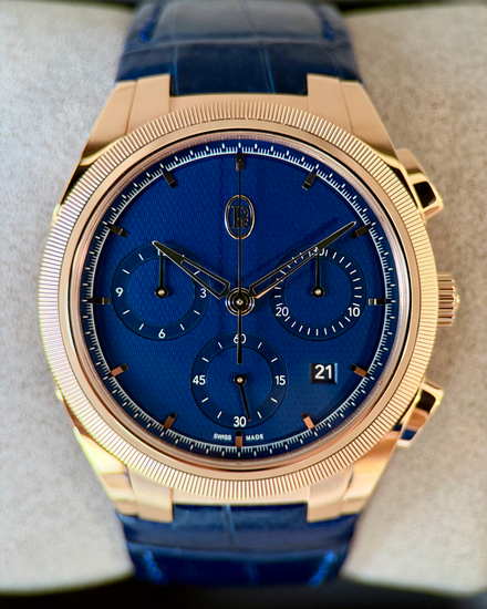 2024 Parmigiani Fleurier Tonda PF Chronograph 42MM Blue Dial Leather Strap (PFC915-2020001-300182-EN)