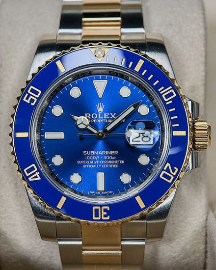 No Reserve - 2017 Rolex Submariner Date "Bluesy" 40MM Blue Dial Two-Tone Oyster Bracelet (116613LB)