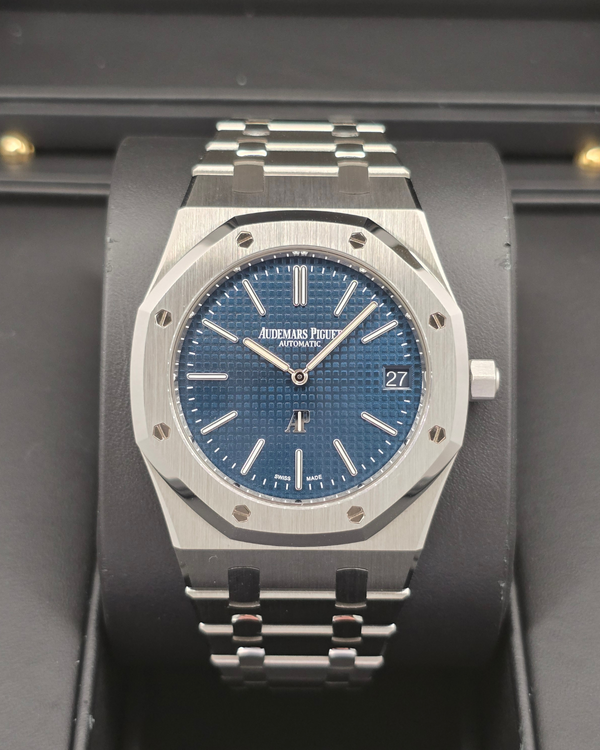 2022 Audemars Piguet Royal Oak Jumbo Extra Thin 39MM Blue Dial Steel Bracelet (16202ST.OO.1240ST.01)