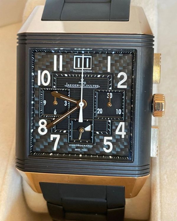 Jaeger-LeCoultre Reverso Squadra Polo Fields "Tribute to Eduardo Novillo Astrada" L. E. 36MM Carbon Fiber Dial Titanium Bracelet (231.L.50)