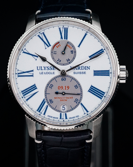 2021 Ulysse Nardin Marine Chronometer Torpilleur "Monaco Yacht Show" L.E. 1/100 42MM White Dial Leather Strap (1183-310LE/E0-MON)