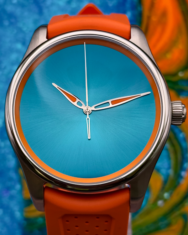 2026  H. Moser & Cie Pioneer Centre Seconds "Spiced Aqua" 42.8MM Turquoise Dial Rubber Strap (3201-1202)