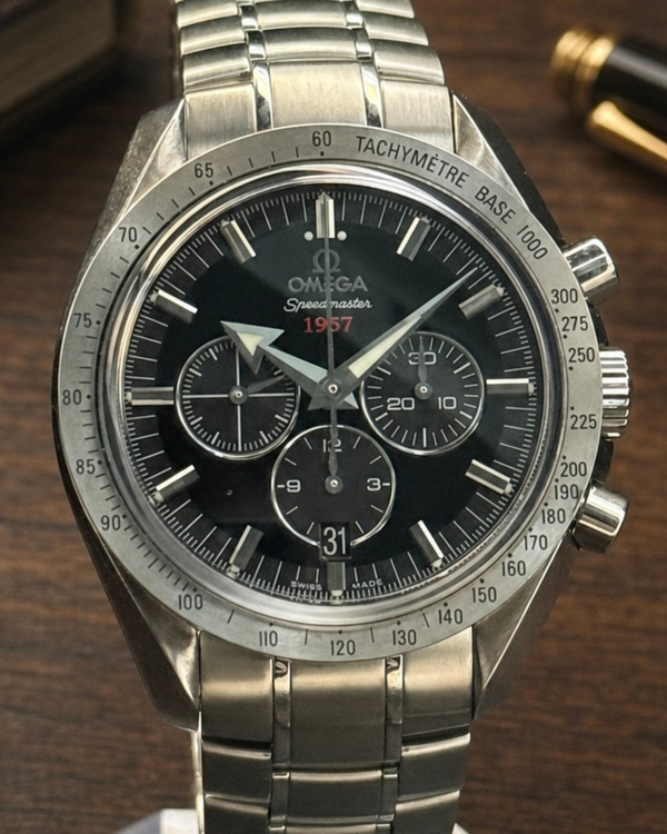 No Reserve - 2011 Omega Speedmaster Broad Arrow 42MM Black Dial Steel Bracelet (321.10.42.50.01.001)