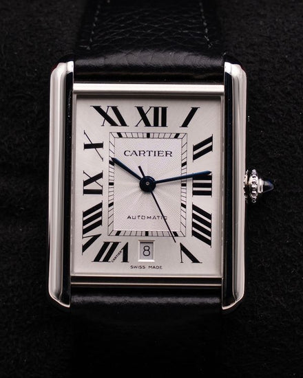 Cartier Tank Must 31MM Quartz Silver Dial Leather Strap (WSTA0141)