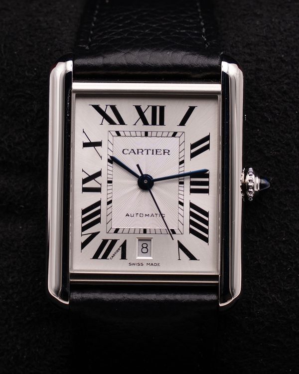 Cartier Tank Must 31MM Quartz Silver Dial Leather Strap (WSTA0141)