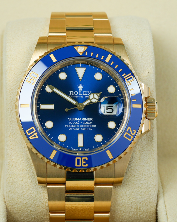 2022 Rolex Submariner Date 41MM Blue Dial Yellow Gold Oyster Bracelet (126618LB)