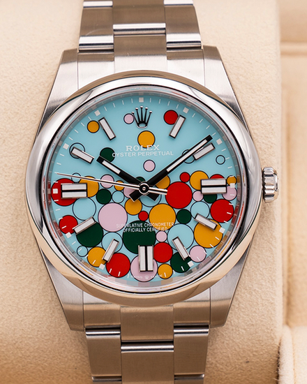 2024 Rolex Oyster Perpetual 41MM Turquoise "Celebration" Dial Oyster Bracelet (124300)