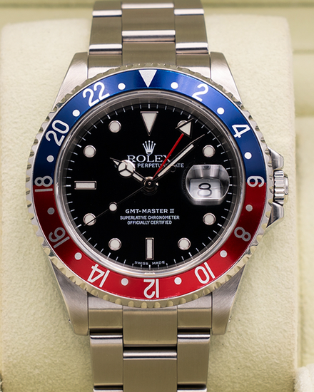 Rolex GMT-Master II "Pepsi" 40MM Black Dial Oyster Bracelet (16710)