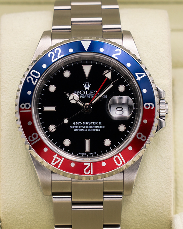 Rolex GMT-Master II "Pepsi" 40MM Black Dial Oyster Bracelet (16710)