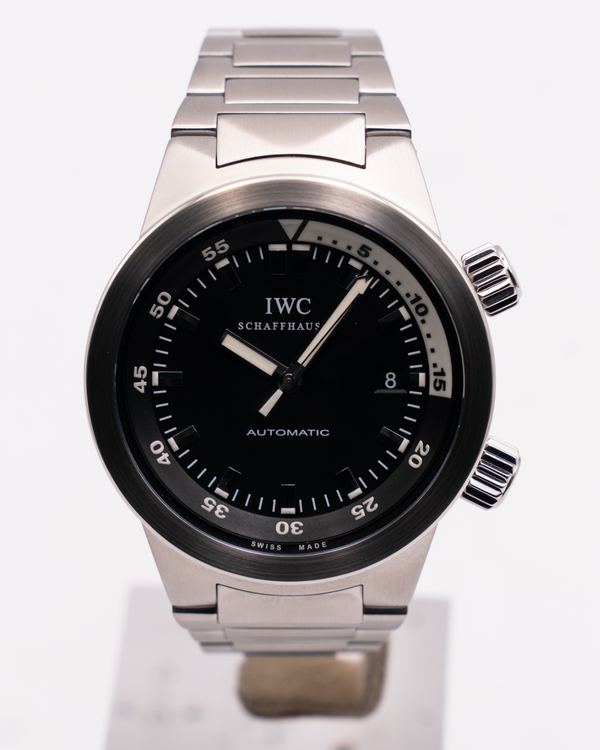 IWC Schaffhausen Aquatimer 42MM Black Dial Steel Bracelet (IW354805)