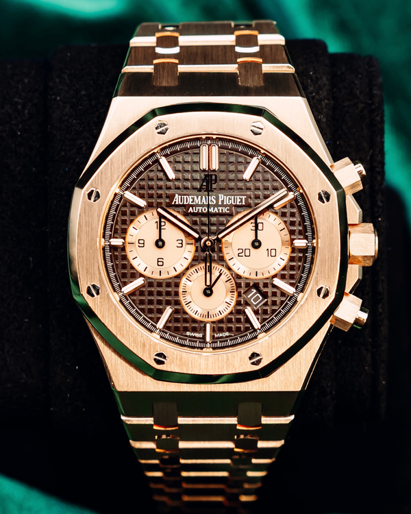 2017 Audemars Piguet Royal Oak Chronograph 41MM Chocolate Dial Rose Gold Bracelet (26331OR)