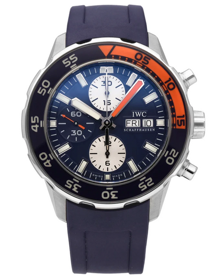 2012 IWC Schaffhausen Aquatimer Chronograph 44MM Blue Dial Rubber Strap (IW376704)