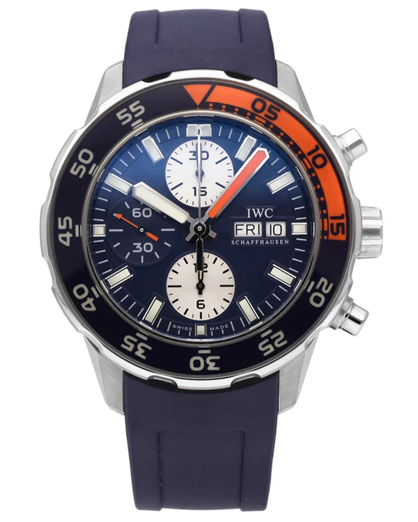2012 IWC Schaffhausen Aquatimer Chronograph 44MM Blue Dial Rubber Strap (IW376704)