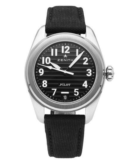 2024 Zenith Pilot 40MM Black Dial Textile Strap (03.4000.3620/21.I001)