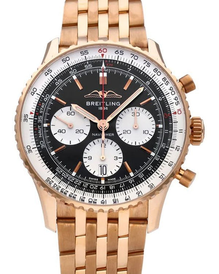 2023 Breitling Navitimer B01 43MM Black Dial Rose Gold Bracelet (RB0138211B1R1)