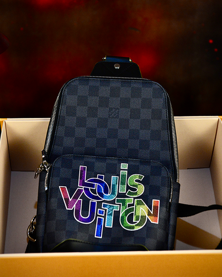 Louis Vuitton Virgil Abloh Rainbow Edition Avenue Sling Crossbody Bag Canvas Silver-Tone Hardware Textile Strap (Virgil Abloh)
