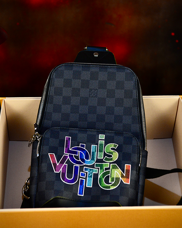Louis Vuitton Virgil Abloh Rainbow Edition Avenue Sling Crossbody Bag Canvas Silver-Tone Hardware Textile Strap (Virgil Abloh)
