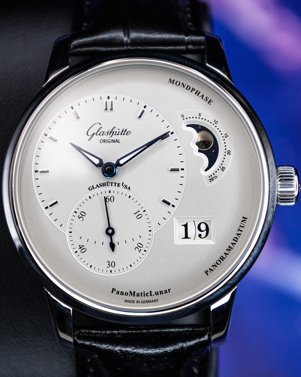 No Reserve - 2024 Glashütte Original PanoMaticLunar 40MM Silver Dial Leather Strap (1-90-02-42-32-05)