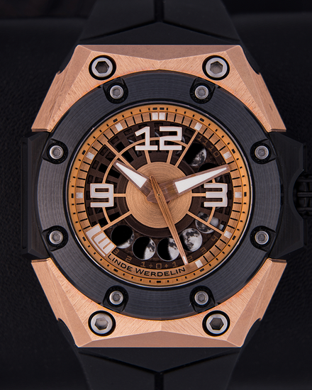 Linde Werdelin Oktopus II "Moon Gold 3DTP" L.E. 44MM Skeleton Dial Rubber Strap (OKT.II.RGB.1)