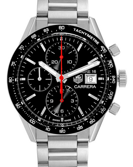 2016 Tag Heuer Carrera Calibre 16 41MM Black Dial Steel Bracelet (CV201AK-0)