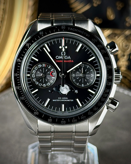 2025 Omega Speedmaster Moonphase 44.25MM Black Dial Steel Bracelet (304.30.44.52.01.001)
