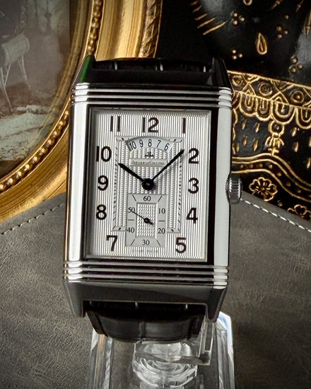 2016 Jaeger-LeCoultre Reverso Duoface 32MM Black/Silver Dial Leather Strap (Q3748420)