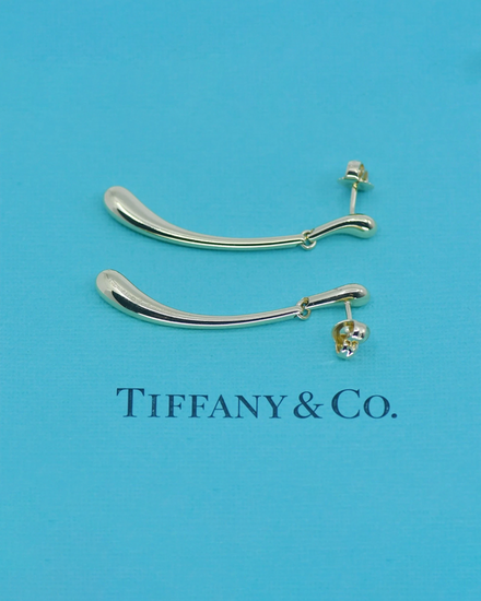 Tiffany Accessories Elsa Peretti Teardrop Earrings Yellow Gold Size 42MM (Elsa Peretti)