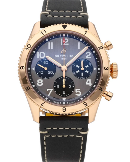 Breitling Classic AVI Chronograph 42MM Grey Dial Leather Strap (R23380)