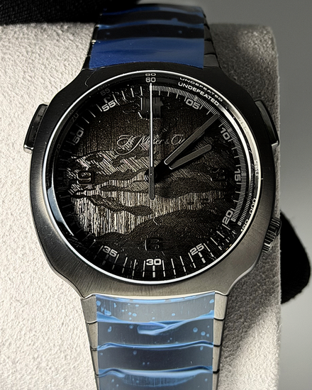H. Moser & Cie Streamliner L.E. 42MM Black "Tiger Camo" Dial Steel Bracelet (6502-1206)