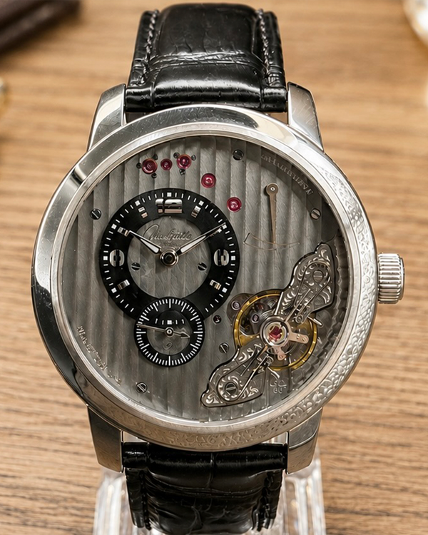 No Reserve - Glashütte Original PanoInverse XL 42MM Silver Dial Leather Strap (1-66-04-04-02-05)