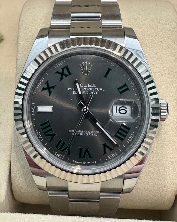 No Reserve - 2025 Rolex Datejust "Wimbledon" 41MM Slate Dial Oyster Bracelet (126334)