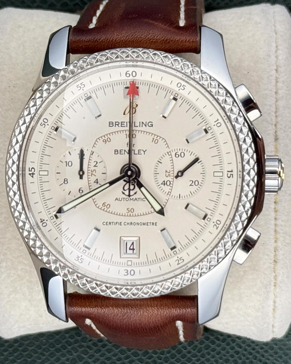 Breitling Bentley 42MM Silver Dial Leather Strap (P2636212/G611)