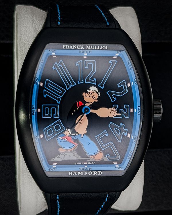 2023 Franck Muller Vanguard x Bamford Popeye L.E. 44MM Black Dial Leather Strap (V45 SC TTNR BR NR)