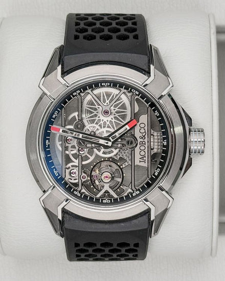 Jacob & Co. Epic X 44MM Skeleton Dial Rubber Strap (EX110.20.AA.AF.ABRUA)