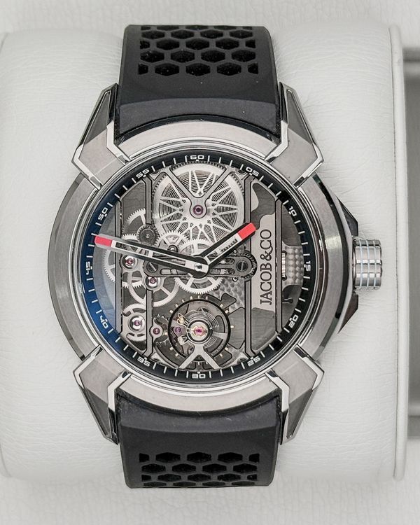 Jacob & Co. Epic X 44MM Skeleton Dial Rubber Strap (EX110.20.AA.AF.ABRUA)