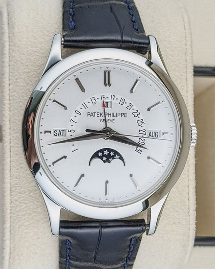 Patek Philippe Perpetual Calendar 39.5MM Silver Dial Leather Strap (5496P-001)